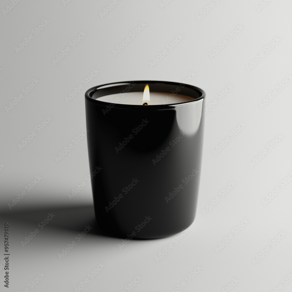 Black Candle Blank Mockup Company Business No Label Unbranded Burning Flame Fire Ceramic Cup Black Candle Blank Mockup Company Business No Label Unbranded Burning Flame Fire Ceramic Cup