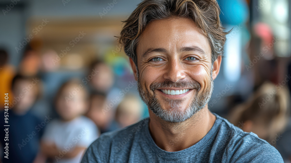 Happy mature man with grey beard and hair, wearing a casual grey shirt, close-up portrait with blurred background. Cheerful expression, confident, smiling, middle-aged male, lifestyle, indoors. Happy mature man with grey beard and hair, wearing a casual grey shirt, close-up portrait with blurred background. Cheerful expression, confident, smiling, middle-aged male, lifestyle, indoors.