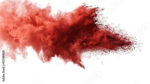 Explosion, smoke on transparent white background