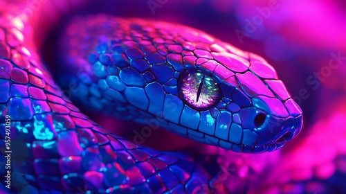 neon snake photo