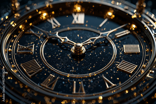 Wallpaper Mural A close-up of a clock's hands moving slowly in a circular motion, producing a calming and hypnotic effect. Concept of time and visual calmness. Torontodigital.ca