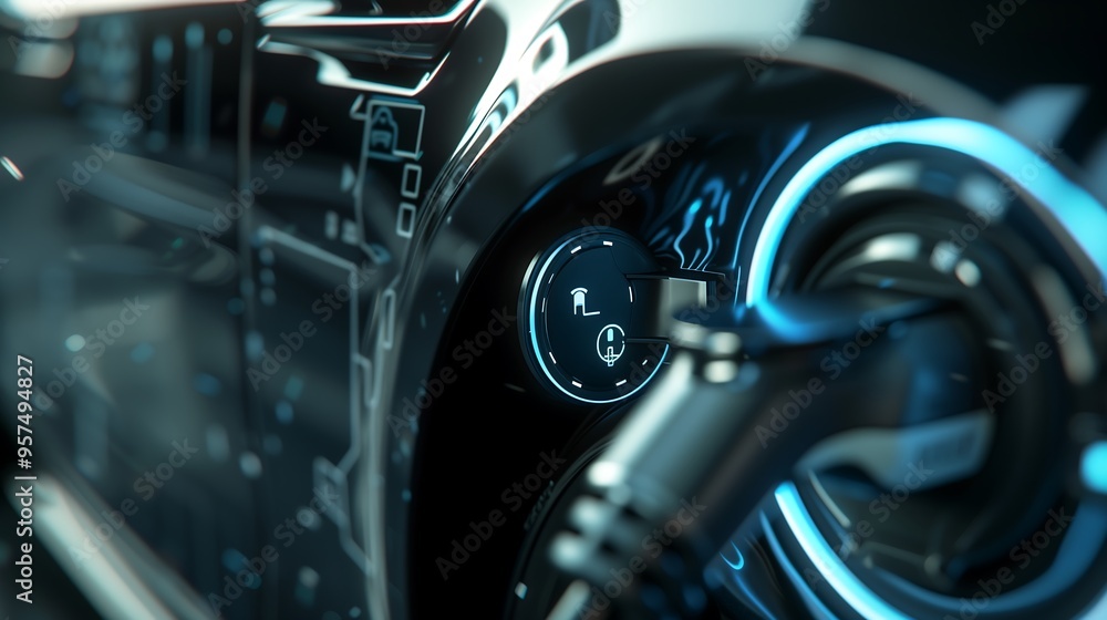 Fototapeta premium electric vehicle charging port