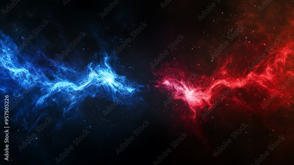 Obraz premium red and blue energy clashing