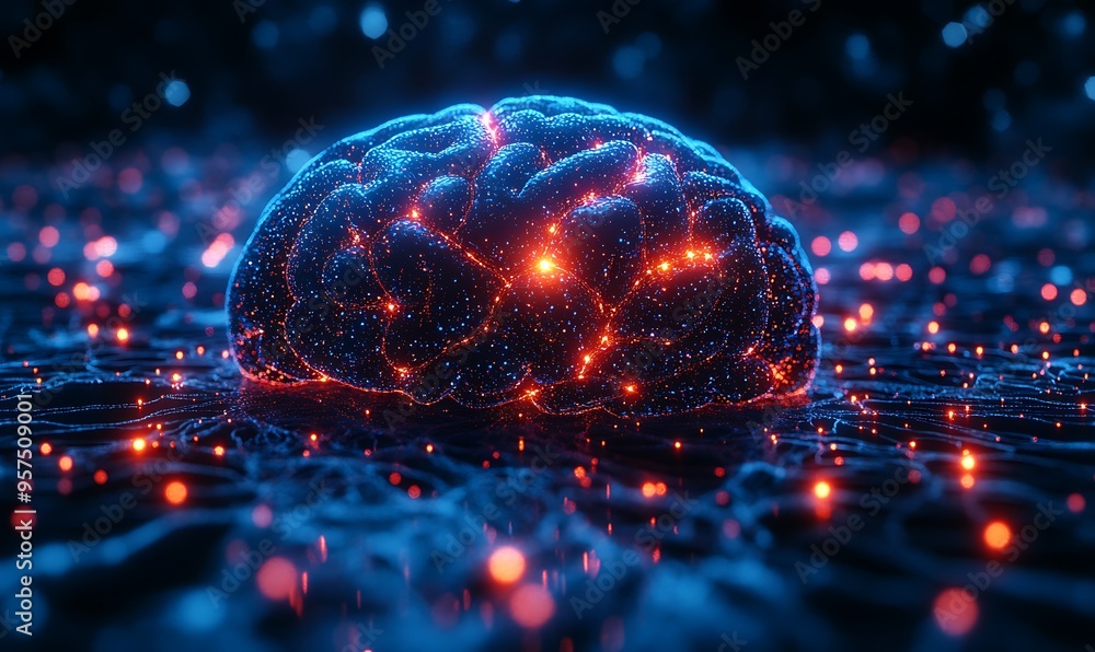 Human brain stimulation or activity with neuron close-up 3D rendering illustration. Neurology, cognition, neuronal network, psychology, neuroscience scientific concepts design Human brain stimulation or activity with neuron close-up 3D rendering illustration. Neurology, cognition, neuronal network, psychology, neuroscience scientific concepts design