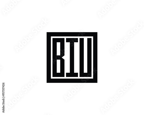 BIU logo design vector template. BIU