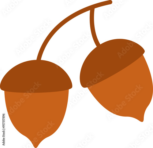 Branch With Acorns