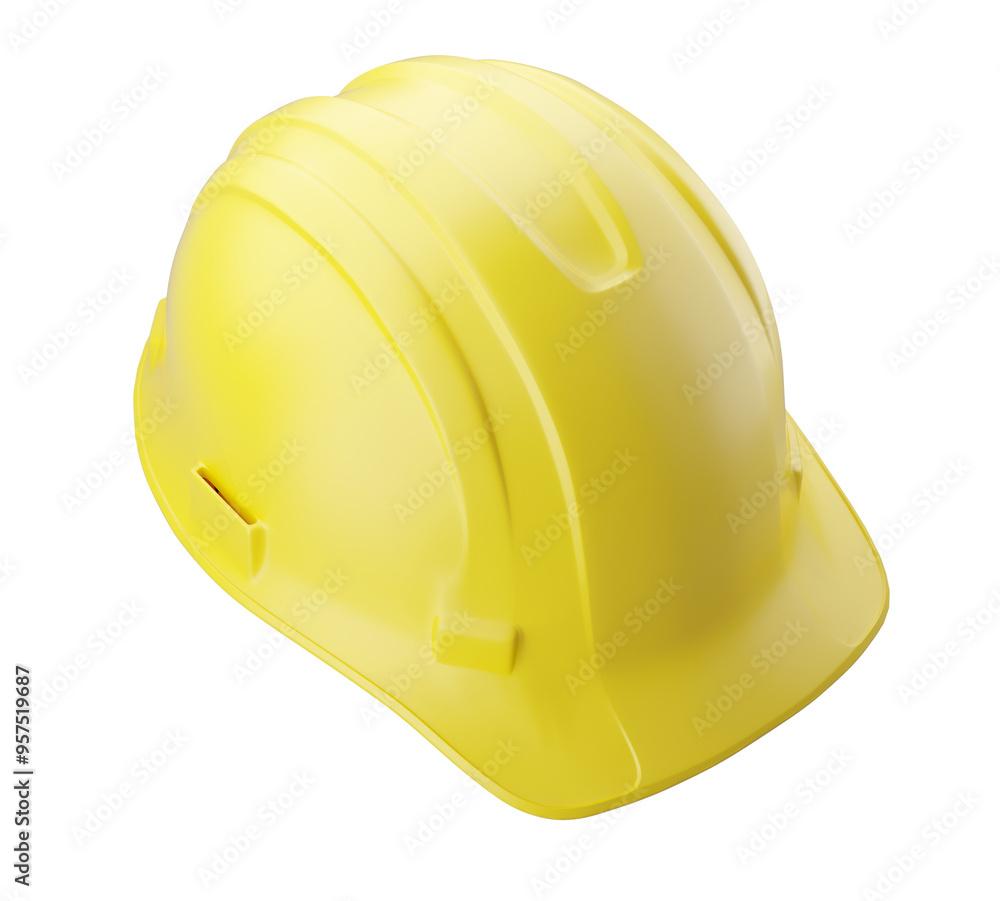 Fototapeta premium Yellow Construction Hard Hat Isolated. Transparent PNG.