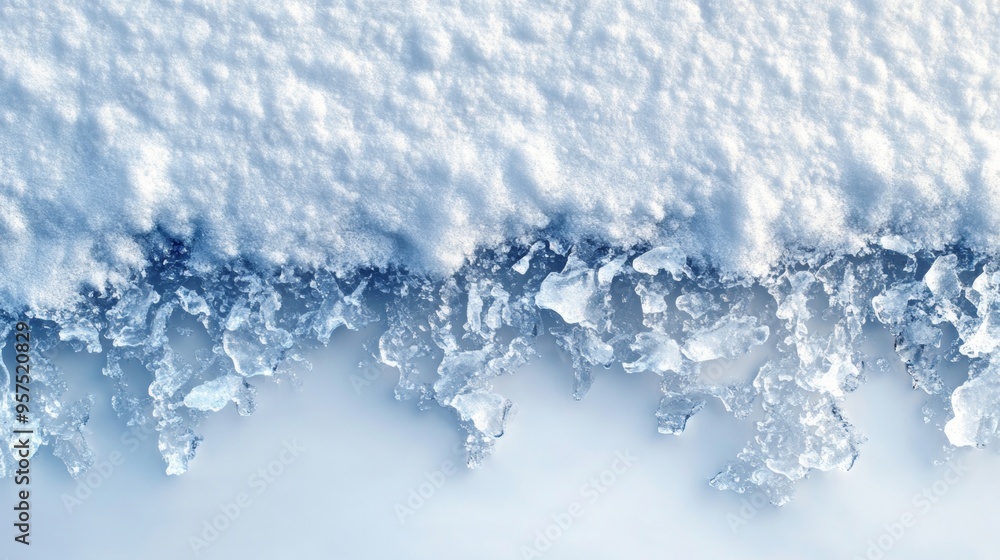Obraz premium Frosty ice border background