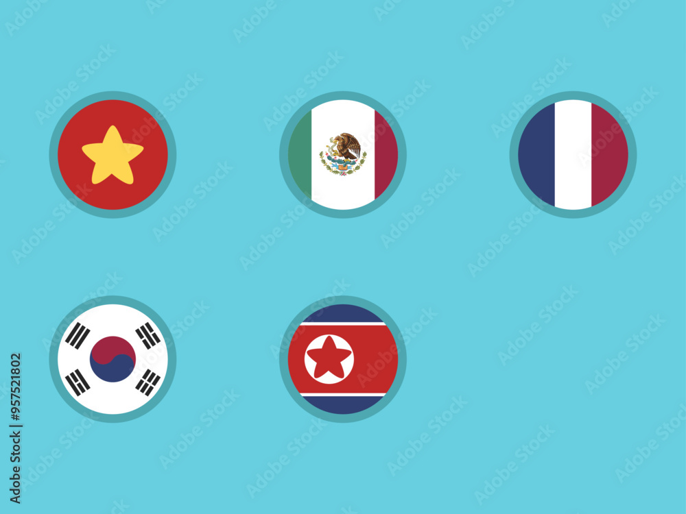 vector illustration of flags in circle shape vector illustration of flags in circle shape
