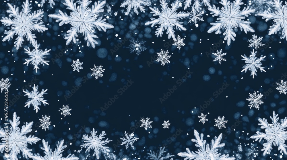 Frosty ice border background Frosty ice border background