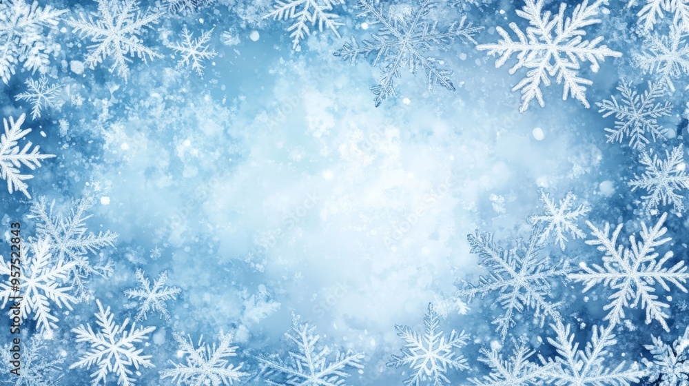 Frosty ice border background Frosty ice border background