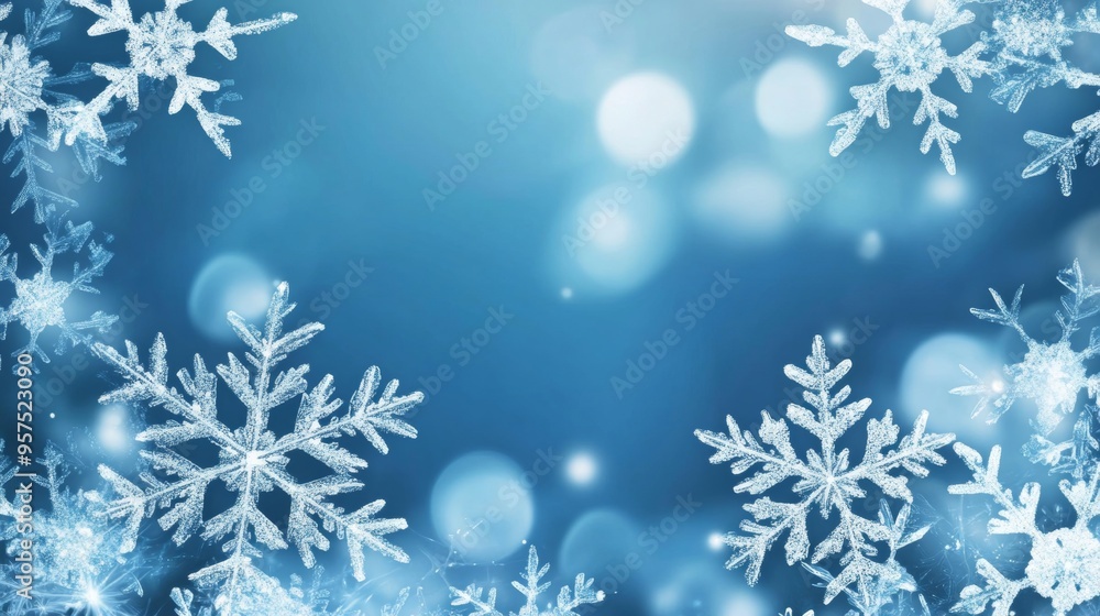 Frosty ice border background Frosty ice border background