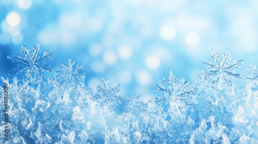 Frosty ice border background Frosty ice border background