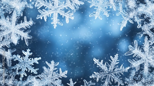 Frosty ice border background