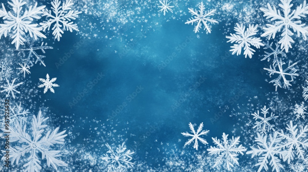Frosty ice border background Frosty ice border background