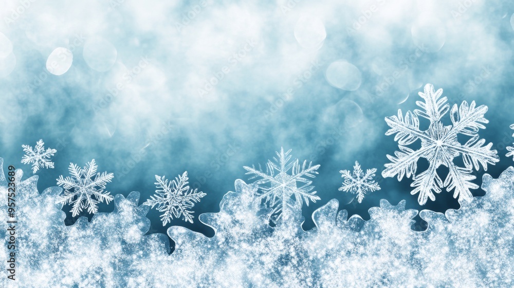 Frosty ice border background Frosty ice border background