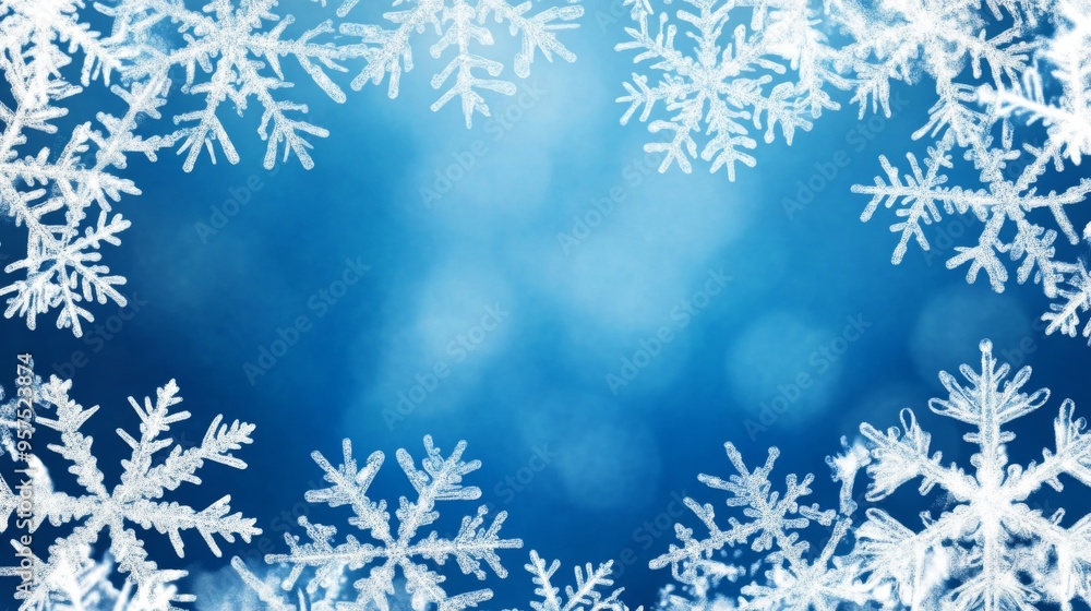 Frosty ice border background Frosty ice border background