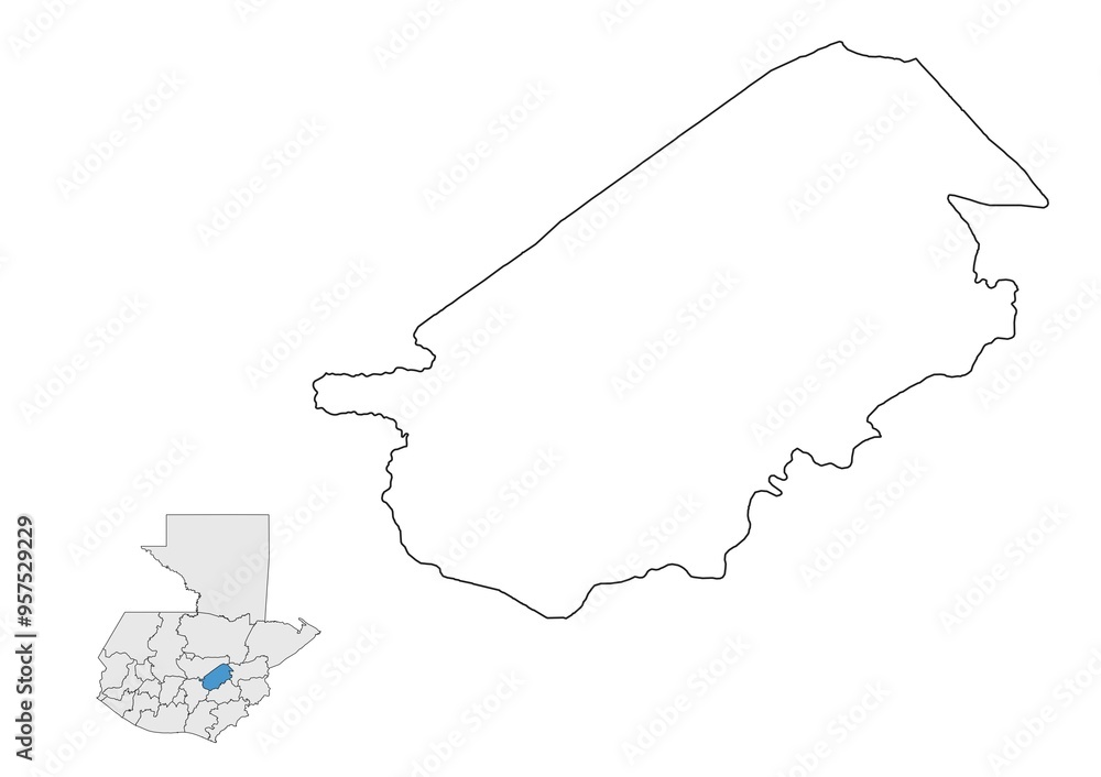 Mapa del departamento de El Progreso, Guatemala Stock Illustration ...