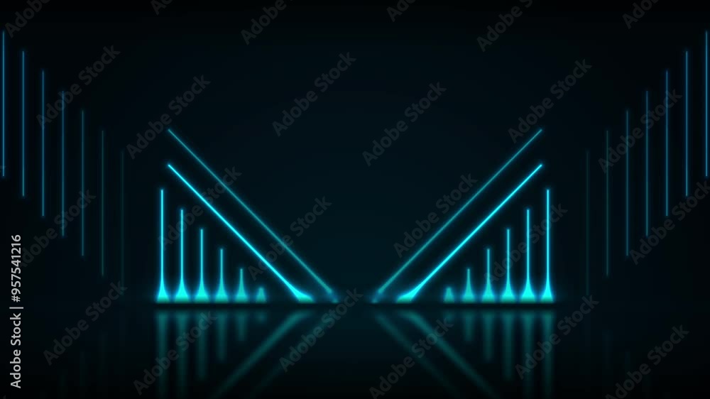Glowing blue neon laser lines technology background. Seamless looping futuristic geometric motion design. Video animation Ultra HD 4K 3840x2160 Glowing blue neon laser lines technology background. Seamless looping futuristic geometric motion design. Video animation Ultra HD 4K 3840x2160