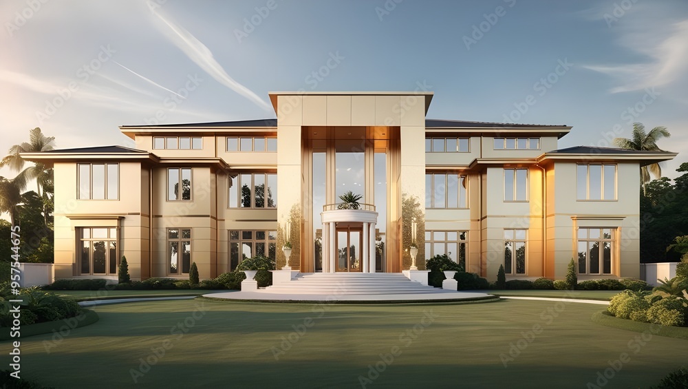 Fototapeta premium luxury hotel in the evening