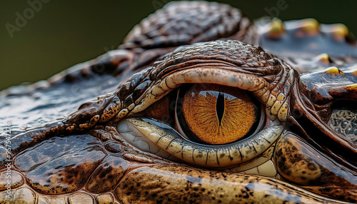 Detailed photograph of a crocodile iris photo