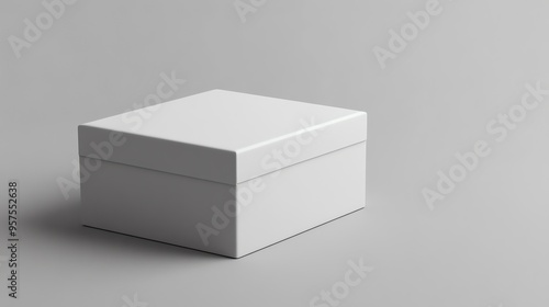 A Single White Square Box on a Gray Background