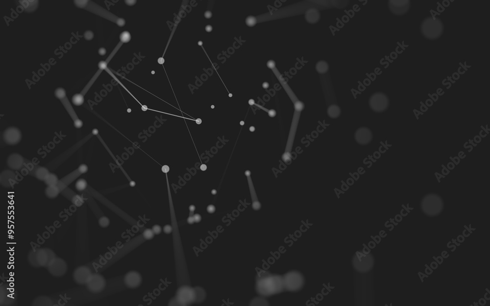 Abstract background. Molecules technology with polygonal shapes, connecting dots and lines. Connection structure. Big data visualization. Abstract background. Molecules technology with polygonal shapes, connecting dots and lines. Connection structure. Big data visualization.