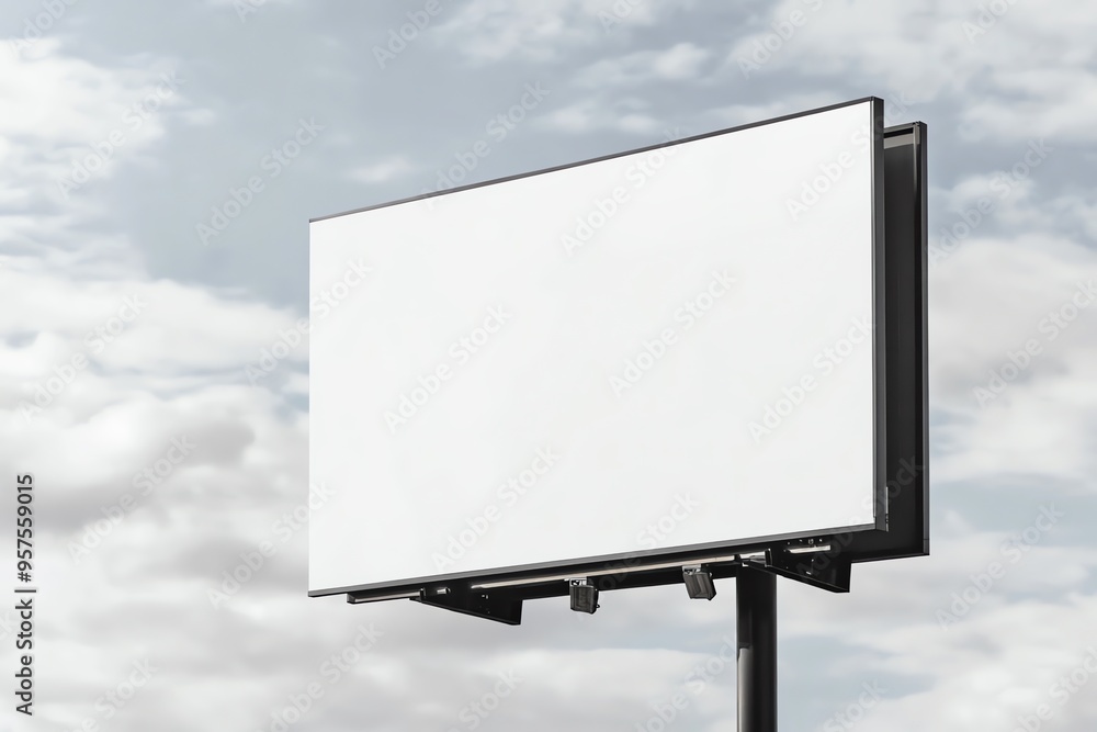 Blank Billboard with Cloudy Sky Background Blank Billboard with Cloudy Sky Background