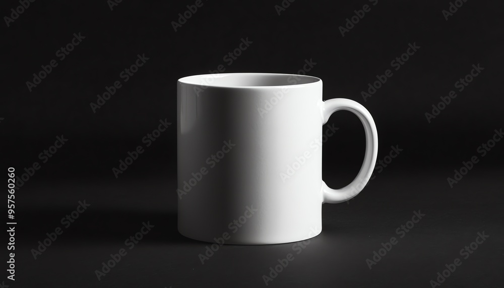 A White Mug on a Black Surface A White Mug on a Black Surface