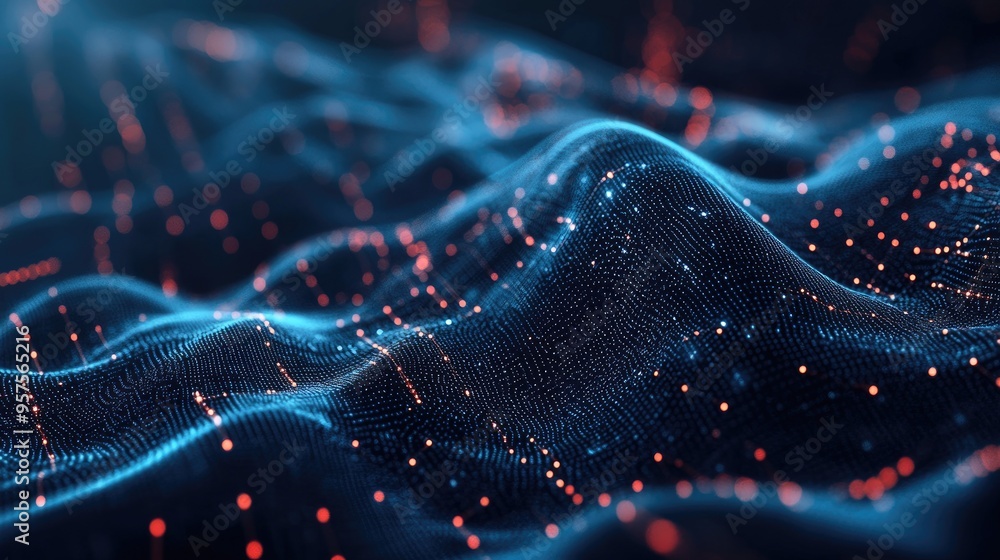 A futuristic digital grid with flowing data lines, representing technological operations, AI, and data transmission. A futuristic digital grid with flowing data lines, representing technological operations, AI, and data transmission.