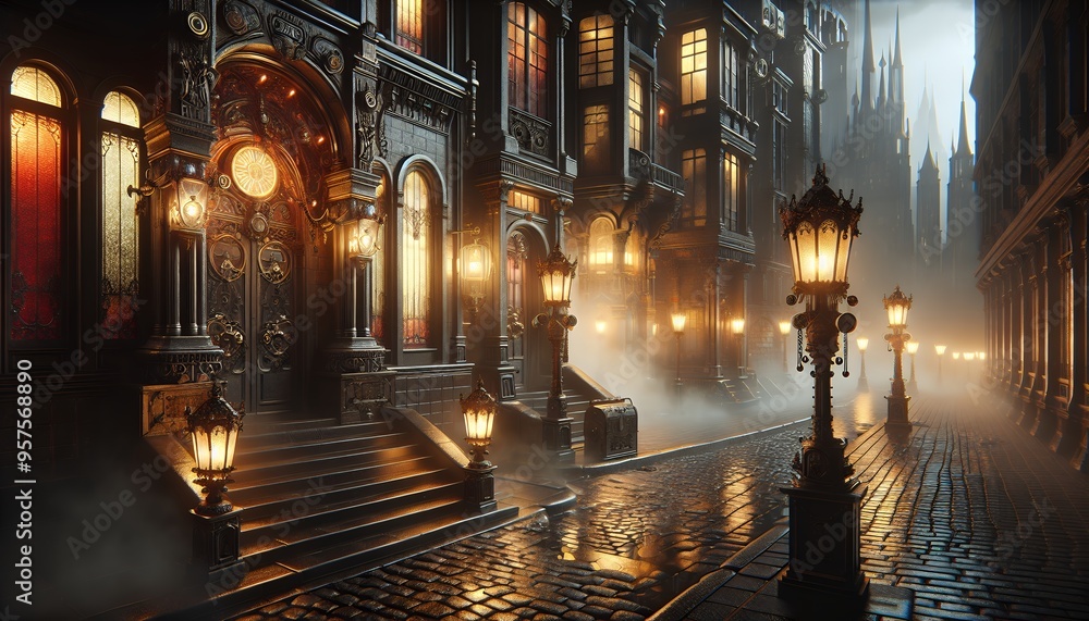 Fototapeta premium “Ornate Gate at Dusk” 