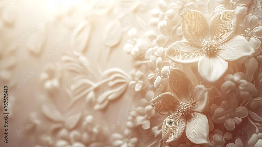 White 3D Flower Bouquet Illustration White 3D Flower Bouquet Illustration