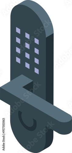 Electronic door handle with a digital keypad allowing access with a smart card