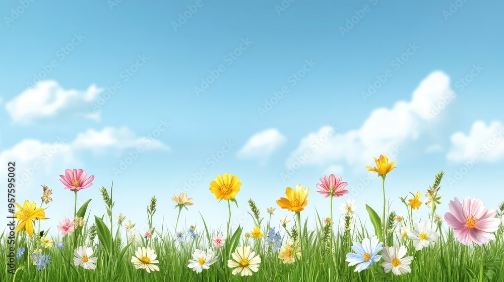 spring wild flower field background spring wild flower field background