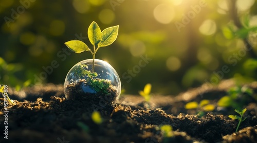 Fototapeta Naklejka Na Ścianę i Meble -  Innovative environmental investment concept  the new green deal in photography showcase