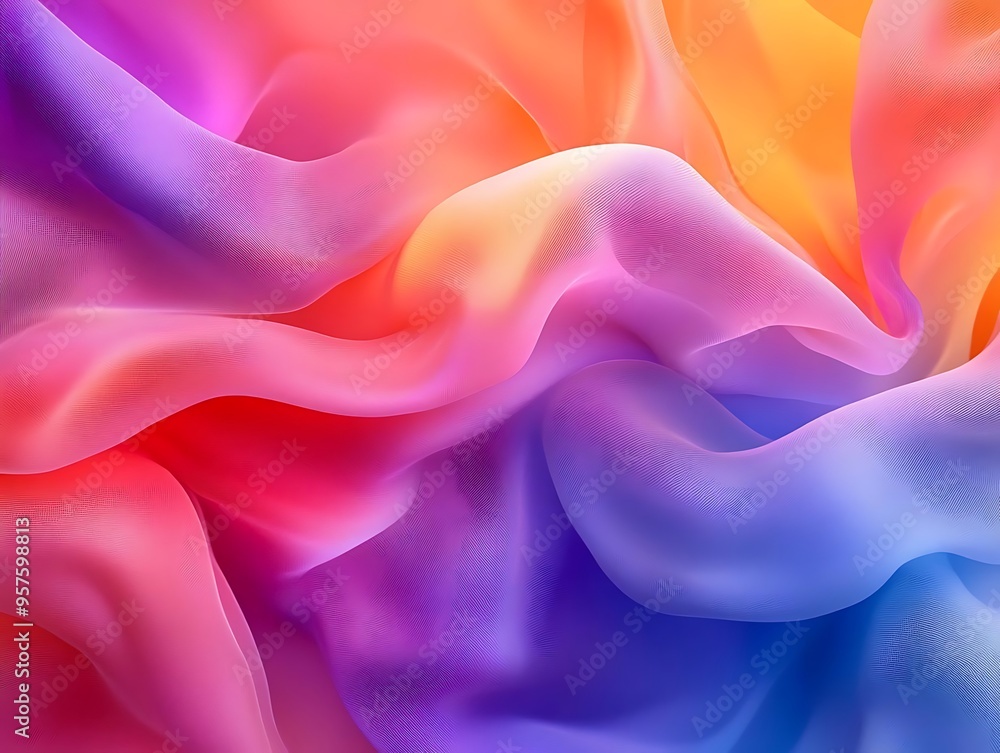 Abstract Gradient Fabric Swirls - Colorful Background Illustration Abstract Gradient Fabric Swirls - Colorful Background Illustration