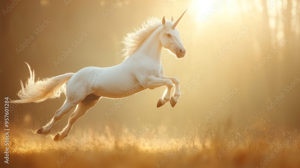 Majestic Unicorn Leaping into Fantasy Sky with Rainbow Trail - High Detail 8K Resolution, Generative Ai Majestic Unicorn Leaping into Fantasy Sky with Rainbow Trail - High Detail 8K Resolution, Generative Ai