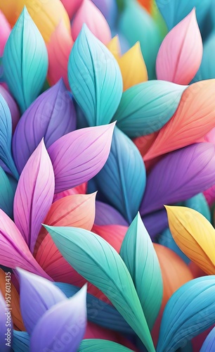 Wallpaper Mural pattern with colorful flowers Torontodigital.ca