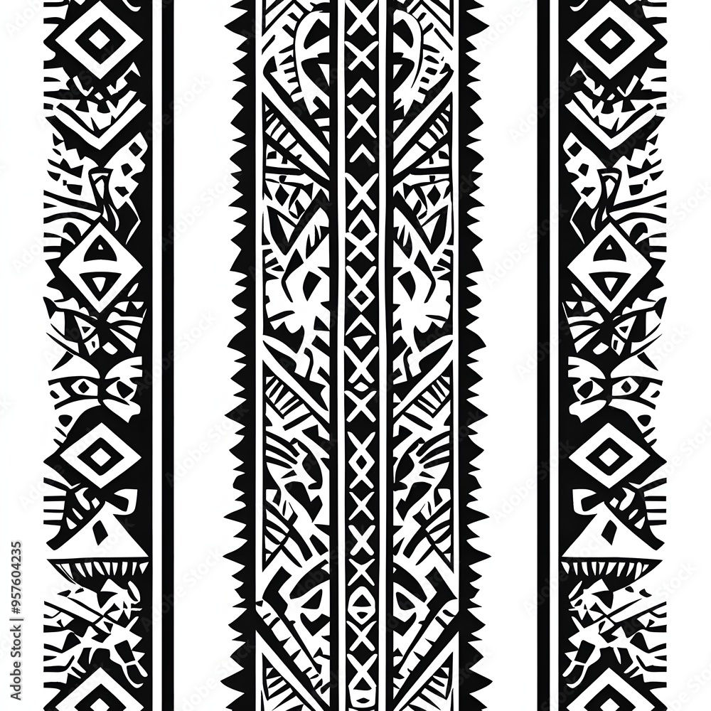 78. **Samoan tatau pattern with traditional, geometric shapes.** 78. **Samoan tatau pattern with traditional, geometric shapes.**