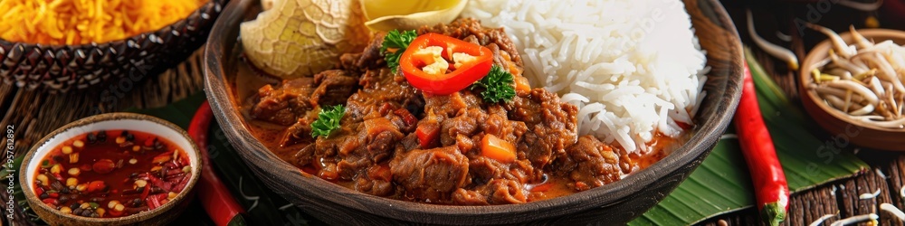 Beef Rendang, a Minang specialty, perfect for breaking fast during Ramadan. Beef Rendang, a Minang specialty, perfect for breaking fast during Ramadan.