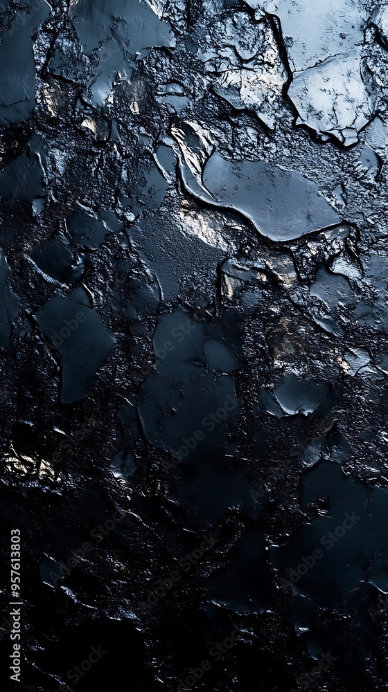 Dark Abstract Background - Black Textured Surface with Cracks and Irregularities Dark Abstract Background - Black Textured Surface with Cracks and Irregularities