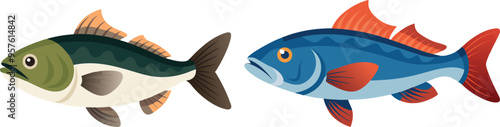illustration of a cod fish on white 