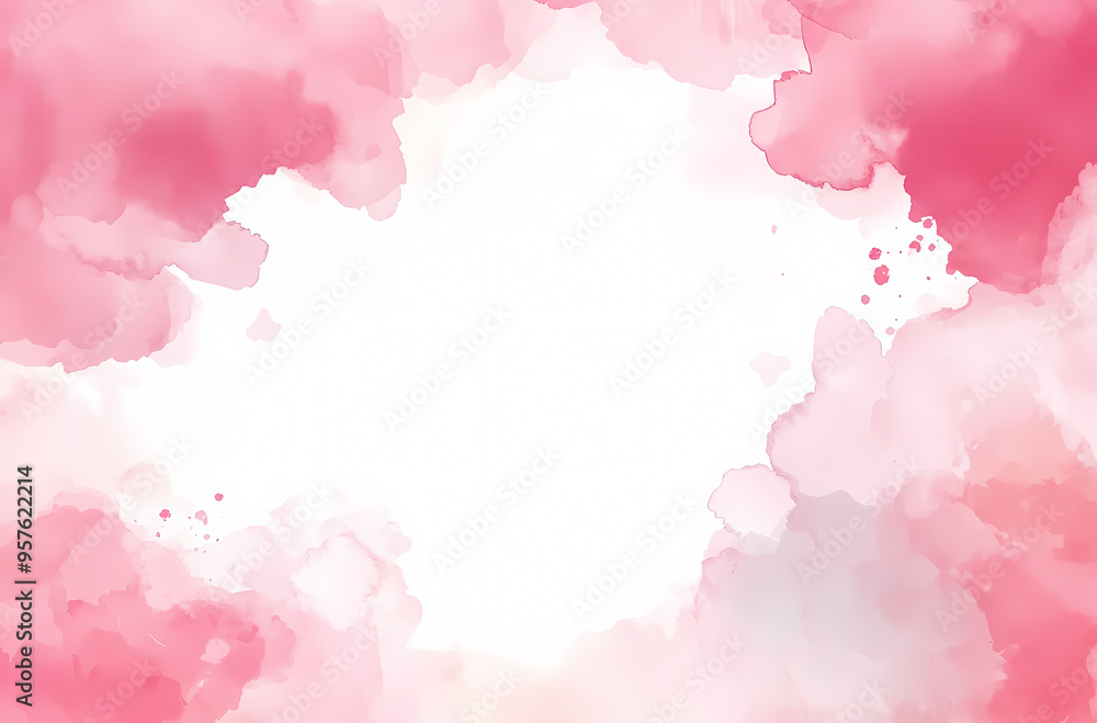 Soft Watercolor Background with Pastel Pink and White Clouds Soft Watercolor Background with Pastel Pink and White Clouds