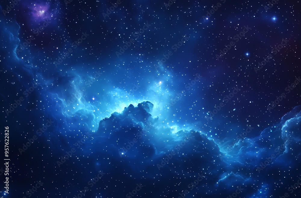 Dark Blue Night Sky with Stars, Galaxies, and Nebulae Dark Blue Night Sky with Stars, Galaxies, and Nebulae