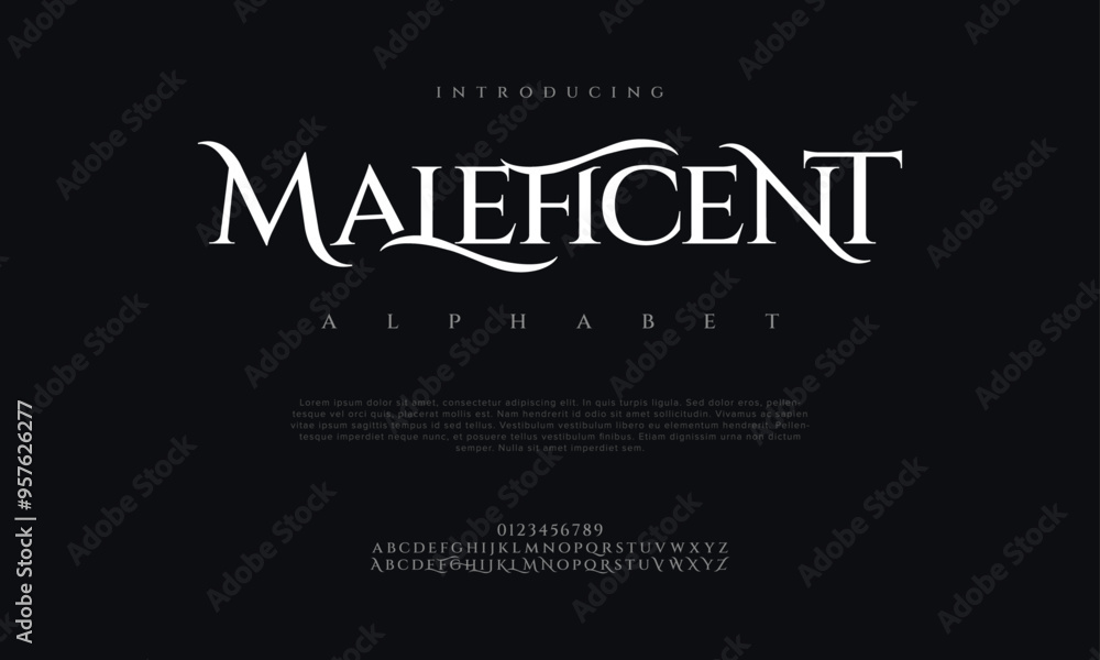 Εκτύπωση καμβά Maleficent typography beauty fashion elegant minimalist serif italic fonts decorative wedding vintage retro logos