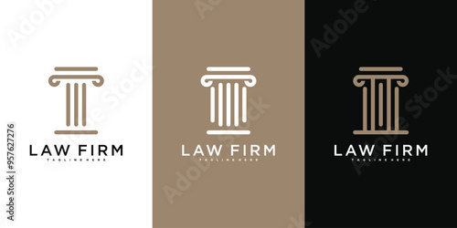 Modern law firm logo design. Firm, law, icon justice. Premium Vector