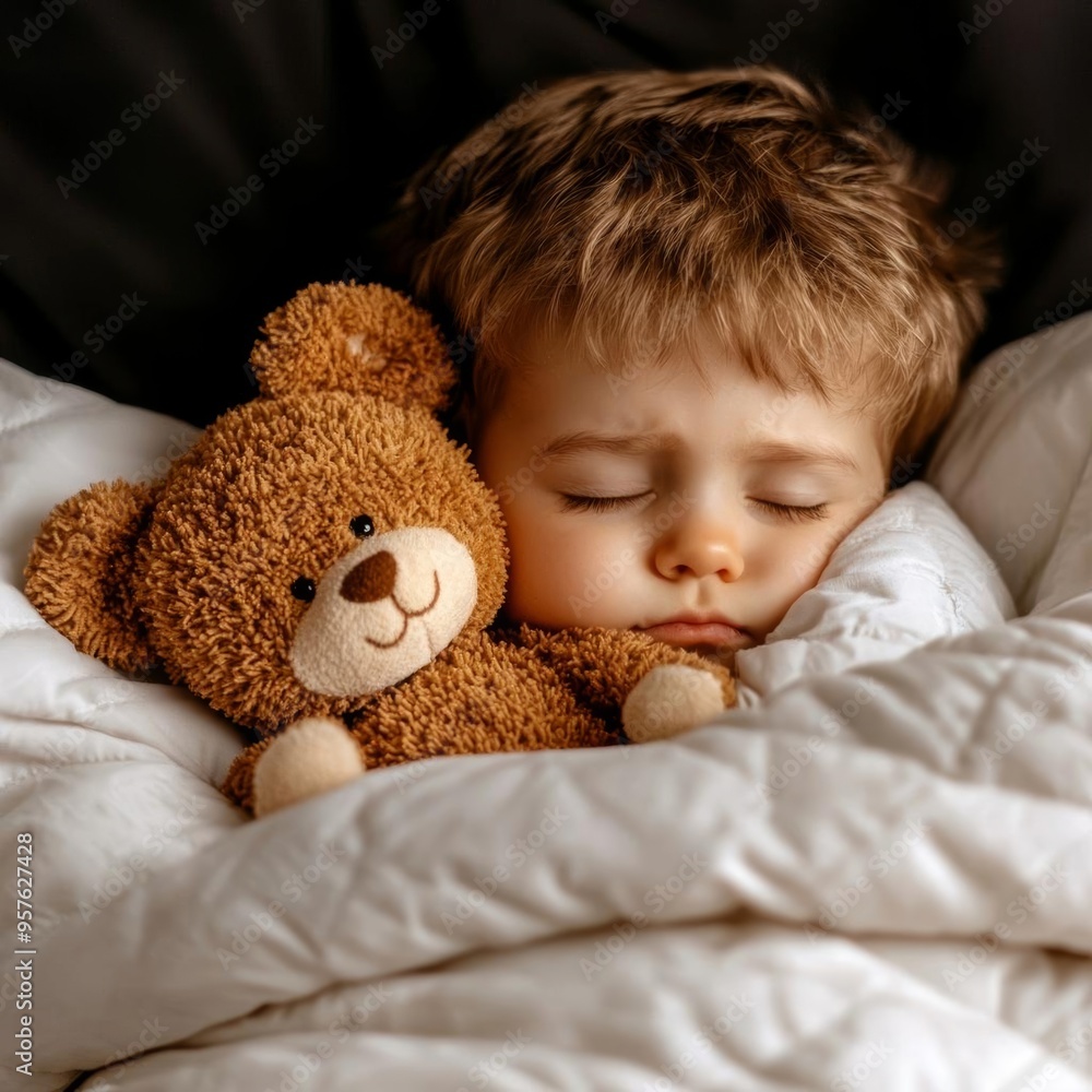 Design a scene where a child is in physical pain, but is comforted by a favorite toy or blanket Design a scene where a child is in physical pain, but is comforted by a favorite toy or blanket