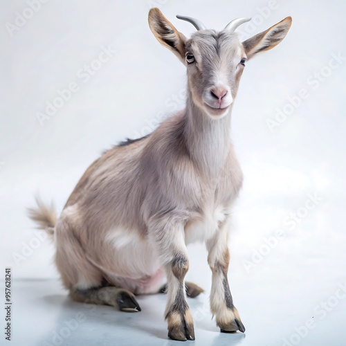 goat white background