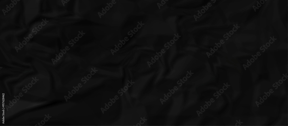 Crumpled texture of dark black wrinkle chaotic paper. close up canvas old crumple black paper sheet abstract shape background space for text.
Crumpled texture of dark black wrinkle chaotic paper. close up canvas old crumple black paper sheet abstract shape background space for text.
