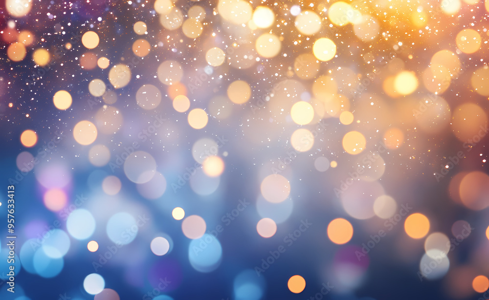 Blurred bokeh lights creating a festive and colorful holiday backdrop. Blurred bokeh lights creating a festive and colorful holiday backdrop.